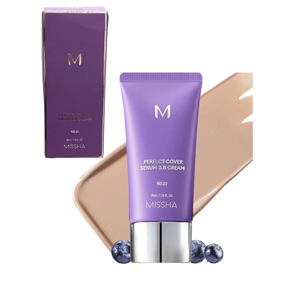 NIB~ M Missha BB Perfect Cover Serum Cream Tinted Foundation #23 Natural Beige